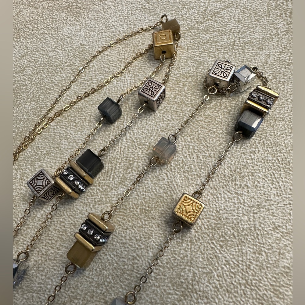 Brighton Silent Code Long Cube Crystal Necklace - image 4